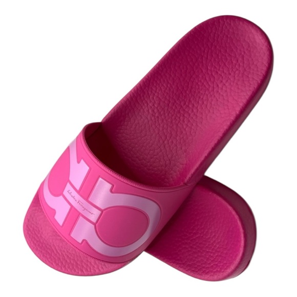 Salvatore Ferragamo Groovy Gancini Slides 💕 Hot Pink Sandals US 8 - Picture 7 of 11